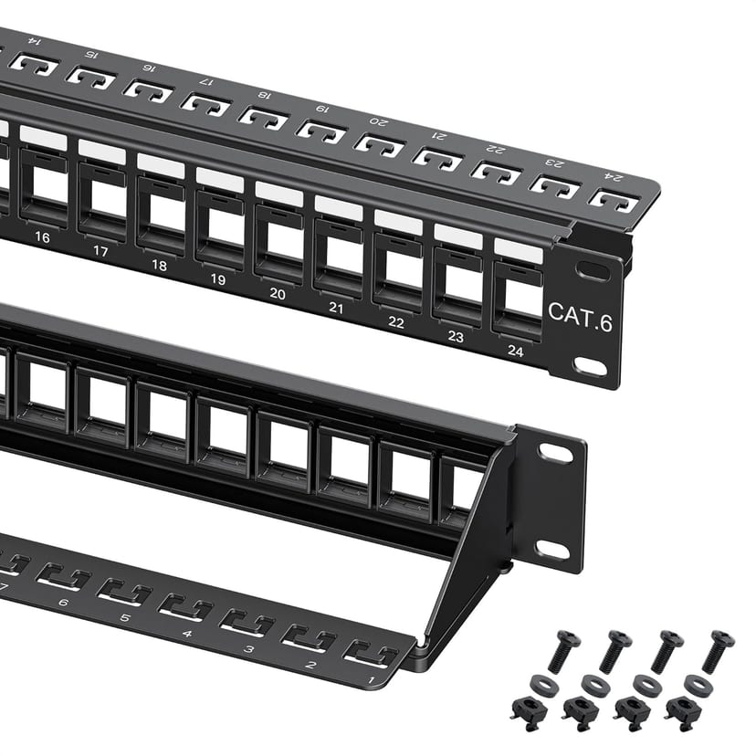 Cable Matters 24-port patch panel and cable management bar